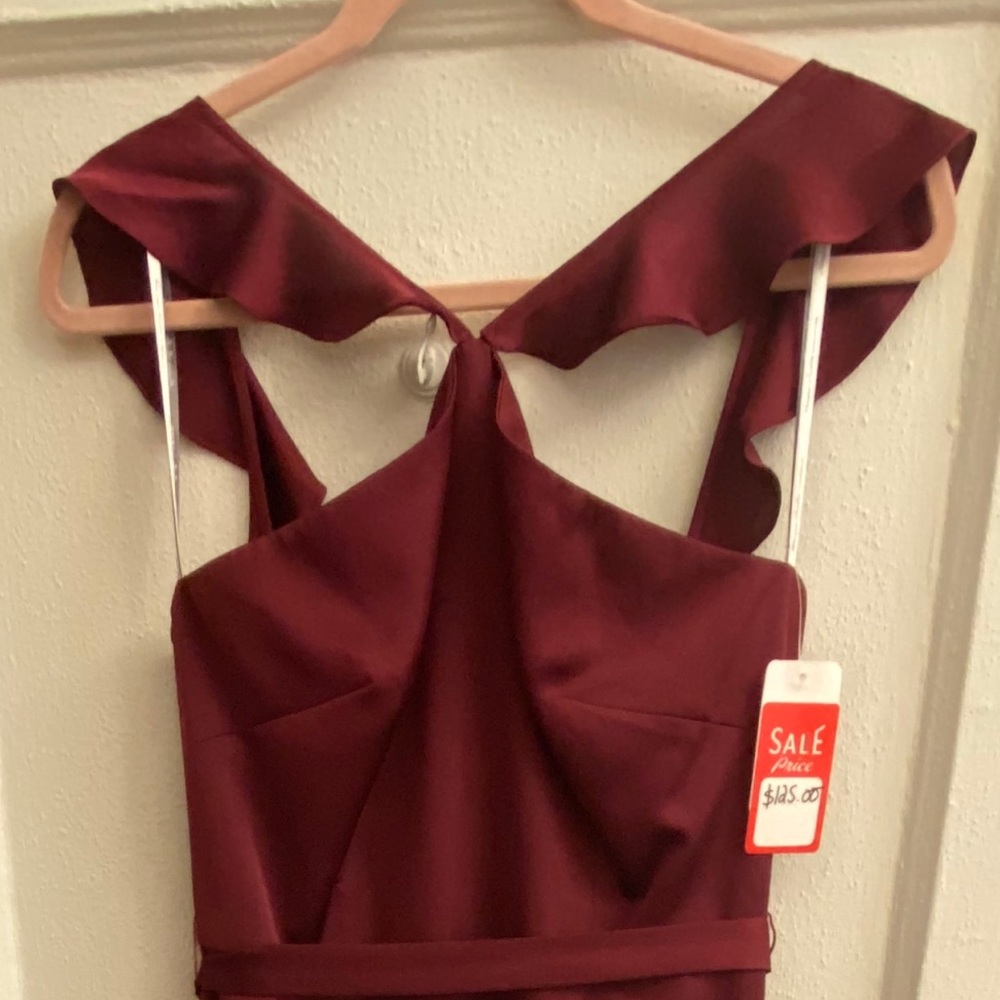 Bridesmaids Dress Burgundy Full Length